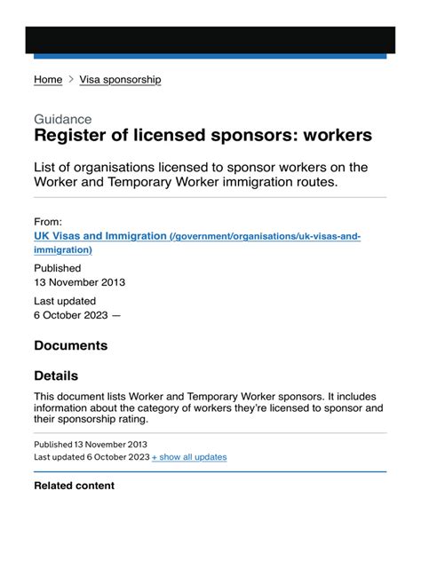 Register of licensed sponsors: workers .